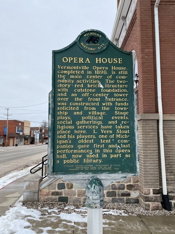 Oera House sign Historical marker